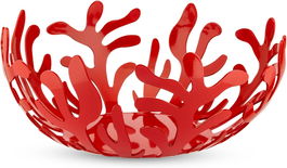 Alessi ESI01/25 R Frutero Mediterraneo Acero Inoxidable 18/10 Rojo Diseñador Emma Silvestris 20.32 cm Diámetro 10.16 cm Alto