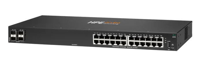 HP Enterprise HPE Aruba Networking CX 6000 24p Gigabit 4p SFP Switch Negro