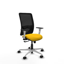 PIQUERAS Y CRESPO Silla de oficina Zulema con mecanismo Sincro, Amarillo y Negro
