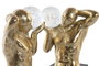 DKD Home Decor Set de 2 Sujetalibros de Resina Hombre Dorado y Negro