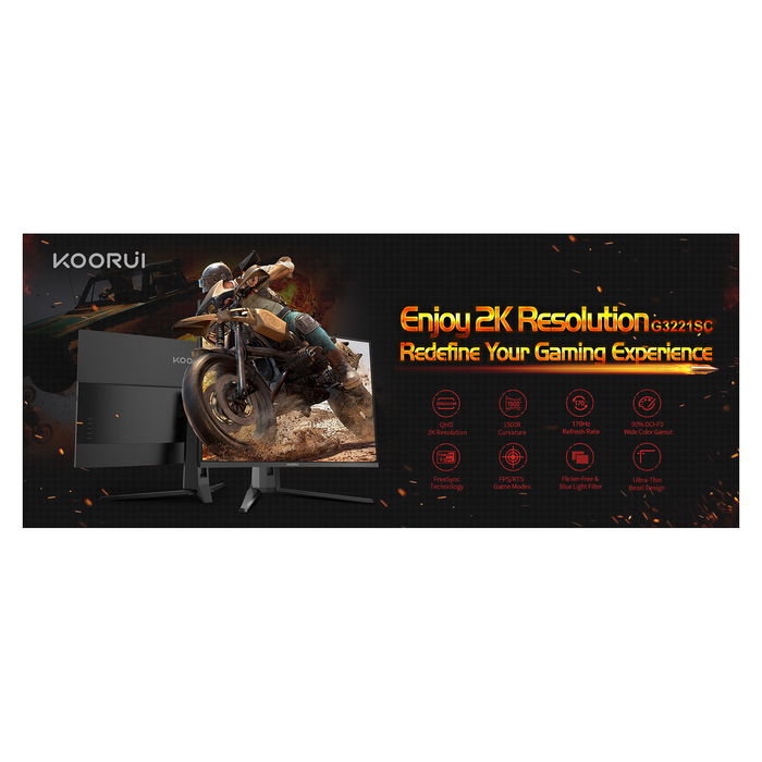 Koorui G3221SC Monitor Gaming Curvo QHD 80 cm (31,5 Pulgadas) 1 ms Negro