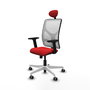 PIQUERAS Y CRESPO Silla de oficina Motilla con mecanismo Sincro, Rojo y Blanco