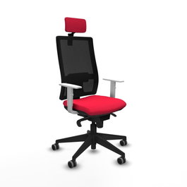 PIQUERAS Y CRESPO Silla de oficina Horna con mecanismo Sincro, Rojo y Negro
