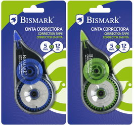 Bismark Cinta Correctora 5 mm x 12 M Blister para Tipex y Correcciones