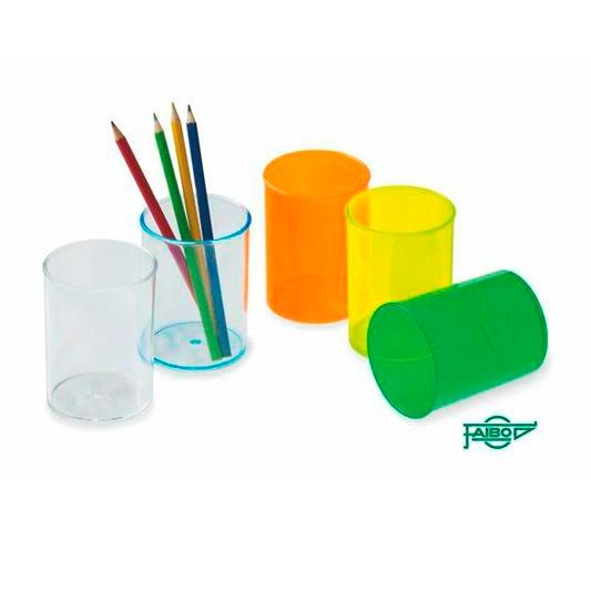Faibo Cubilete Portalápices Plástico Fluorescente Amarillo Faibo Cubilete Portalápices Plástico Fluorescente Amarillo
