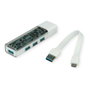 ROLINE Hub USB 3.2 Gen 1 de 4 puertos con conexión USB Tipo C, Blanco