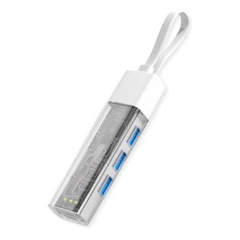ROLINE Hub USB 3.2 Gen 1 con 4 puertos Tipo-A y conexión USB Tipo C, Blanco
