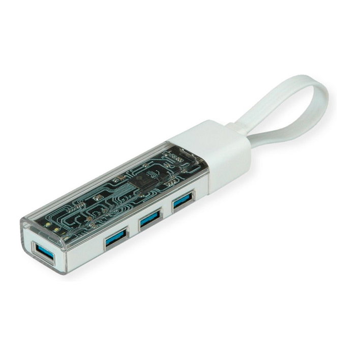 ROLINE Hub USB 3.2 Gen 1 de 4 puertos con conexión USB Tipo C, Blanco ROLINE Hub USB 3.2 Gen 1 de 4 puertos con conexión USB Tipo C, Blanco
