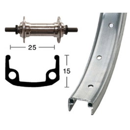 Wiener Rueda Delantera MTB 24 x 1.95 Aluminio 36 Agujeros V-Brake ETRTO 507-25