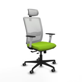 PIQUERAS Y CRESPO Silla de oficina Haches con mecanismo Sincro/Traslack Pistacho y Blanco