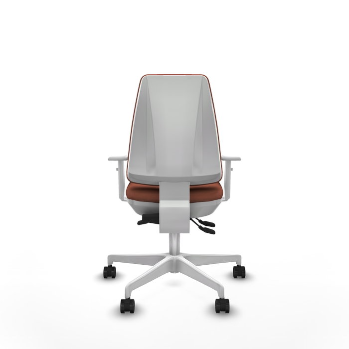 PIQUERAS Y CRESPO Silla de oficina Elche con mecanismo Asincro, Tela Marrón y Base Blanca