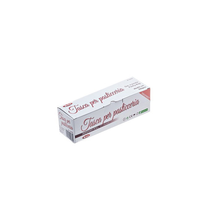 Leone Caja 100 Bolsas Manga Pasteler Desechable Polietileno 70 Micras 55x27 cm