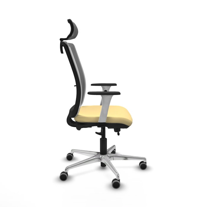 PIQUERAS Y CRESPO Silla de oficina Haches con mecanismo Sincro/Traslack en Crema y Gris