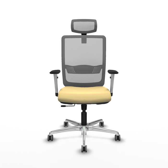 PIQUERAS Y CRESPO Silla de oficina Haches con mecanismo Sincro/Traslack en Crema y Gris