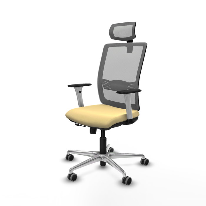 PIQUERAS Y CRESPO Silla de oficina Haches con mecanismo Sincro/Traslack en Crema y Gris