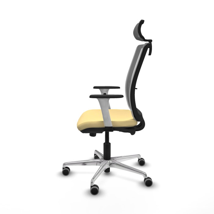 PIQUERAS Y CRESPO Silla de oficina Haches con mecanismo Sincro/Traslack en Crema y Gris