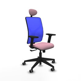 PIQUERAS Y CRESPO Silla de oficina Motilla con mecanismo Sincro, Rosa y Azul