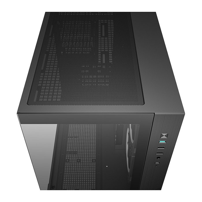 DeepCool CG330 3F Torre para PC Micro ATX / Mini ITX con Ventana de Cristal Templado ARGB Negro - Incluye Ventiladores 3x 120mm, Gestion de Cables, Soporta GPU hasta 41 cm