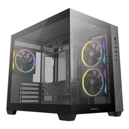 Deepcool CG330 3F Caja Gaming Micro ATX con 3 Ventiladores ARGB y Doble Cristal Templado, Negra