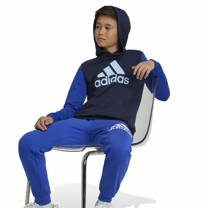 Sudadera con Capucha Niño Adidas Essentials Big Logo Colorblock Azul