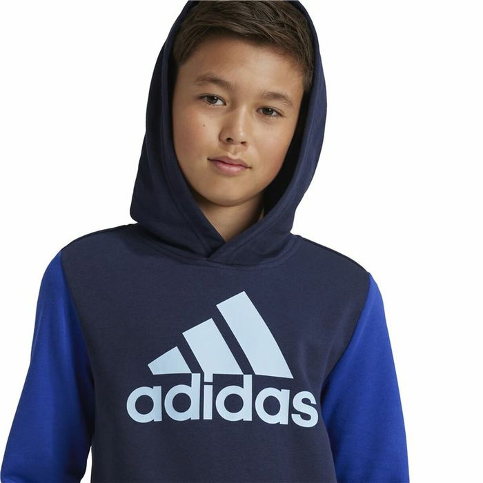 Sudadera con Capucha Niño Adidas Essentials Big Logo Colorblock Azul