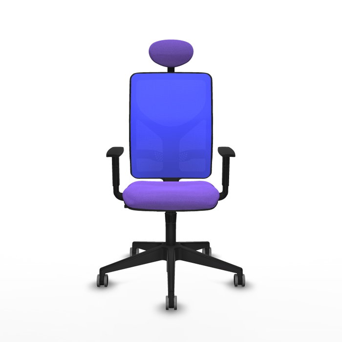 PIQUERAS Y CRESPO Silla de oficina Motilla con mecanismo Sincro, Tela Lila y Malla Azul PIQUERAS Y CRESPO Silla de oficina Motilla con mecanismo Sincro, Tela Lila y Malla Azul