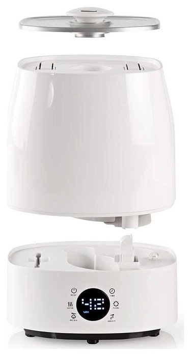 Nedis HUMI120CWT Humidificador ultrasónico de pie, 50 m², 5,5L, Blanco