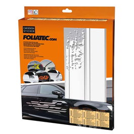 Foliatec FO33910 Vinilo Decorativo Para Coche - Diseño Rayas, Blanco Mate, PVC Resistente