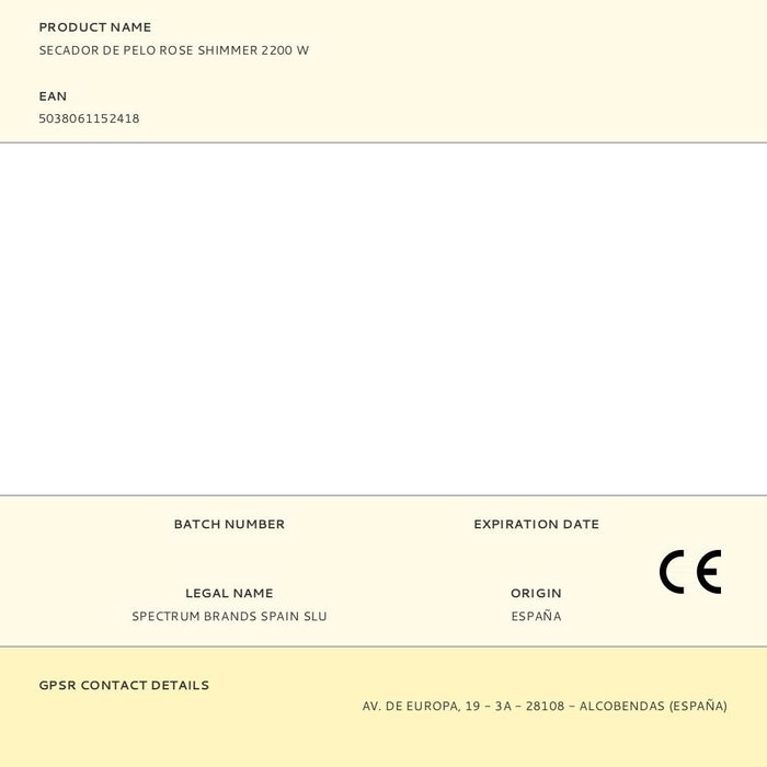 Remington Secador de Pelo Rose Shimmer 2200W Iónico Difusor