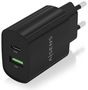 Aisens Cargador de Pared 20W con USB-C PD3.0 y USB-A QC3.0 Negro A110-0755