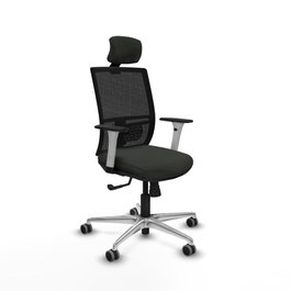 PIQUERAS Y CRESPO Silla de oficina Yunquera con mecanismo Sincro, Negro