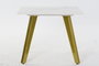 DKD Home Decor Mesita Auxiliar Moderna Dorado Blanco Cerámica Metal 60 x 48 x 60 cm