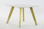 DKD Home Decor Mesita Auxiliar Moderna Dorado Blanco Cerámica Metal 60 x 48 x 60 cm