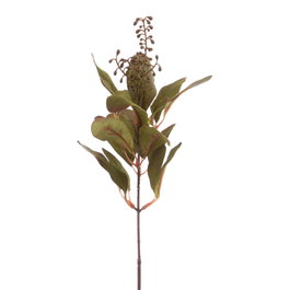 Rama Ficus Verde Artificial Decoración 12 X 10 X 38 cm (Set de 48)