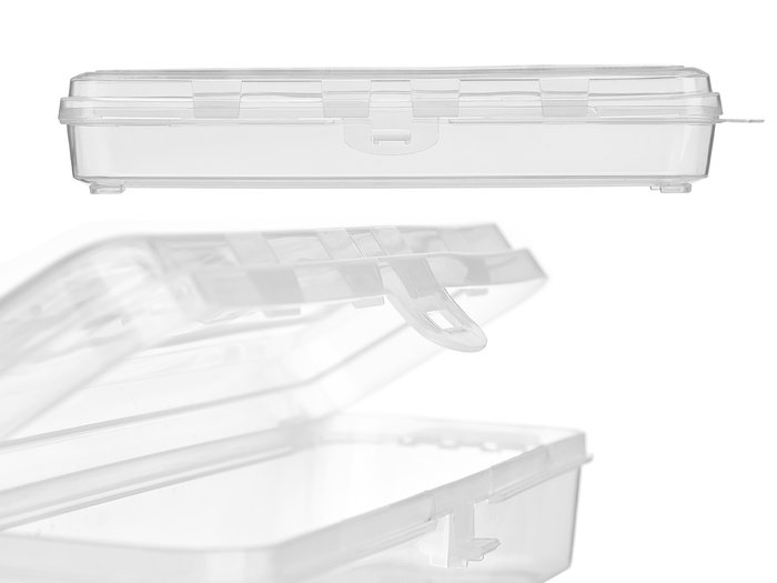 Kipit Estuche Multiuso Afeitado Transparente Plástico 25 x 6.2 x 4.3 cm (Set de 48)