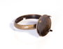 Innspiro Anillo metálico ajustable con base garra 12mm dorado envejecido para incrustar T. 18mm