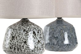 DKD Home Decor Lámpara Sobremesa Colonial Beige Gris Oscuro 22 x 30 x 22 cm (4 Unidades)