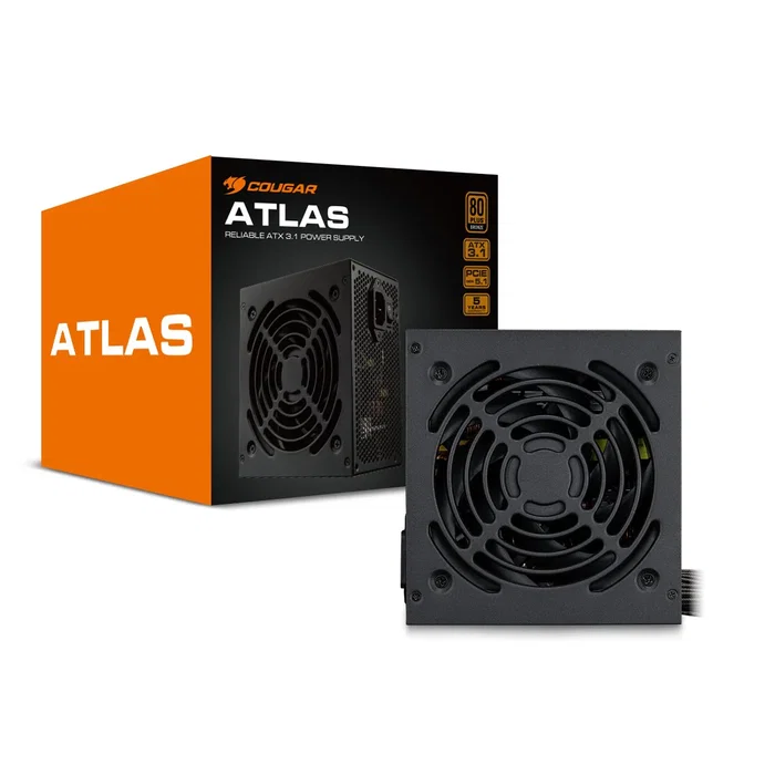 Cougar CGRVG-750 Fuente de Alimentación ATX 750W 80 PLUS Bronze - Fuente de Poder PC ATX 3.1 No Modular con Conector PCIe 12+4 pines y Ventilador de 12 cm - Color Negro