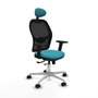 PIQUERAS Y CRESPO Silla de oficina Jorquera con mecanismo Sincro/Traslack, Turquesa y Negro