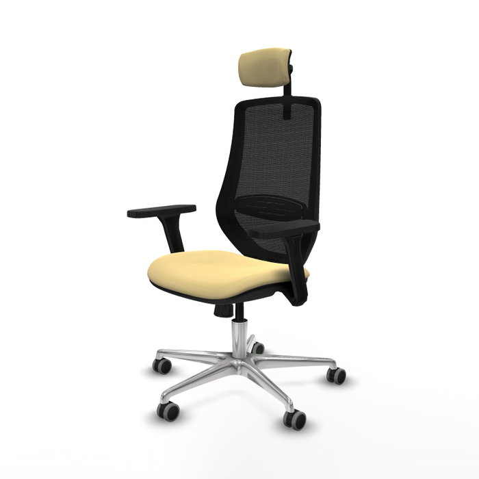 PIQUERAS Y CRESPO Silla de oficina Mardos con Mecanismo Sincro, Crema y Negro