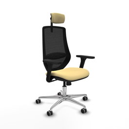 PIQUERAS Y CRESPO Silla de oficina Mardos con Mecanismo Sincro, Crema y Negro