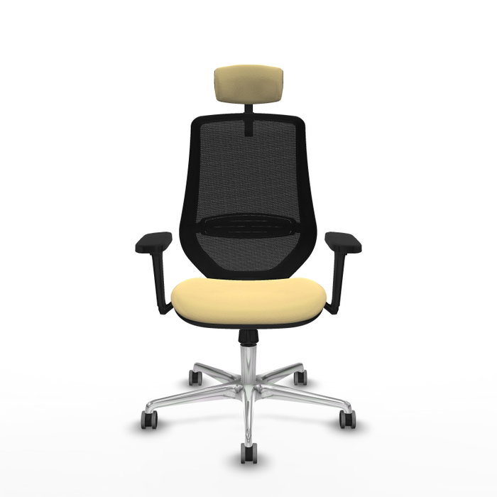 PIQUERAS Y CRESPO Silla de oficina Mardos con Mecanismo Sincro, Crema y Negro