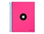 Antartik Cuaderno Espiral A5 Micro Tapa Forrada Rosa 120 Hojas
