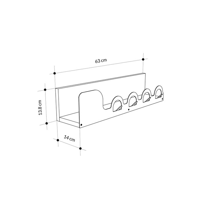 Hanah Home Liora Hanger Sapphire, Percha de Metal de Roble, 63cm Ancho, Carga 5kg, Montaje Pared Hanah Home Liora Hanger Sapphire, Percha de Metal de Roble, 63cm Ancho, Carga 5kg, Montaje Pared