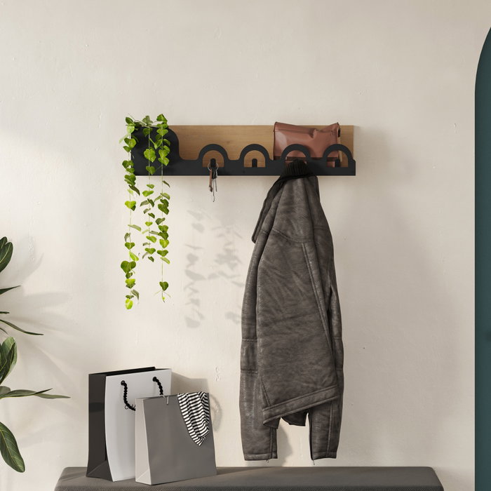 Hanah Home Liora Hanger Sapphire, Percha de Metal de Roble, 63cm Ancho, Carga 5kg, Montaje Pared Hanah Home Liora Hanger Sapphire, Percha de Metal de Roble, 63cm Ancho, Carga 5kg, Montaje Pared