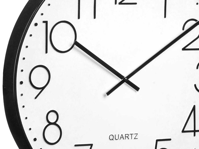 Giftdecor Reloj Redondo 50 cm Sencillo Surtidos Negro/Plata Plástico/Vidrio (Set de 6)