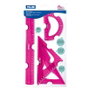 Milan Kit de Reglas Flex&Resistant, 4 Piezas, Rosa Translúcido