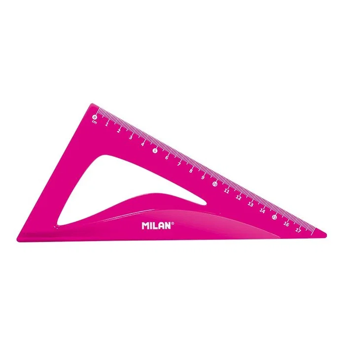 Milan Kit de Reglas Flex&Resistant, 4 Piezas, Rosa Translúcido Milan Kit de Reglas Flex&Resistant, 4 Piezas, Rosa Translúcido