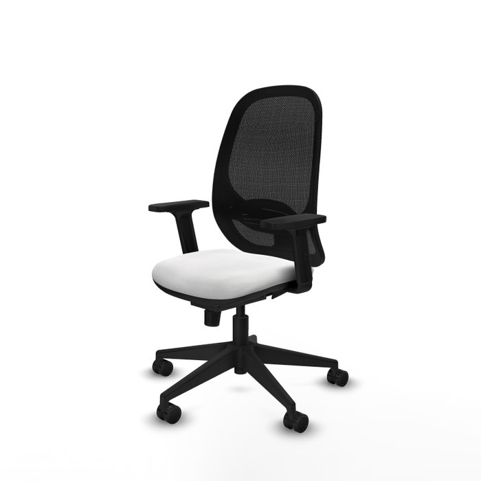 PIQUERAS Y CRESPO Silla de oficina Cilanco con mecanismo Sincro, Blanco y Negro