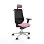 PIQUERAS Y CRESPO Silla de oficina Mardos con mecanismo Sincro/Traslack Rosa y Negro